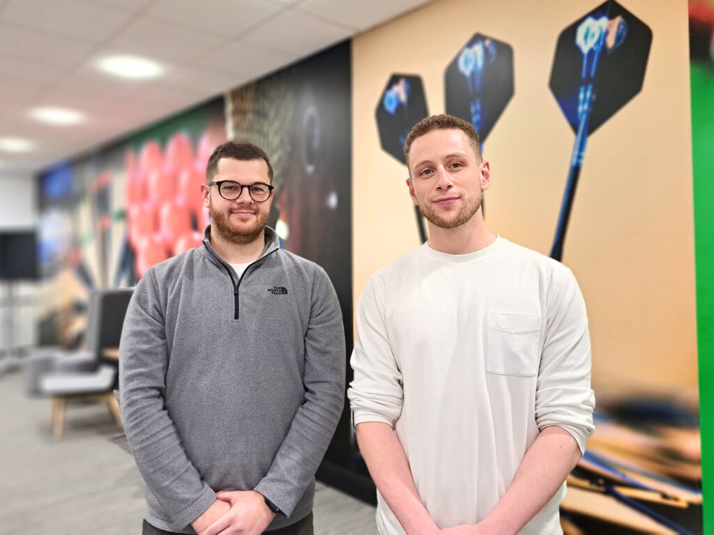 DVLA Apprentice, Omar Qassem, with fellow apprentice, Mike Oldham.